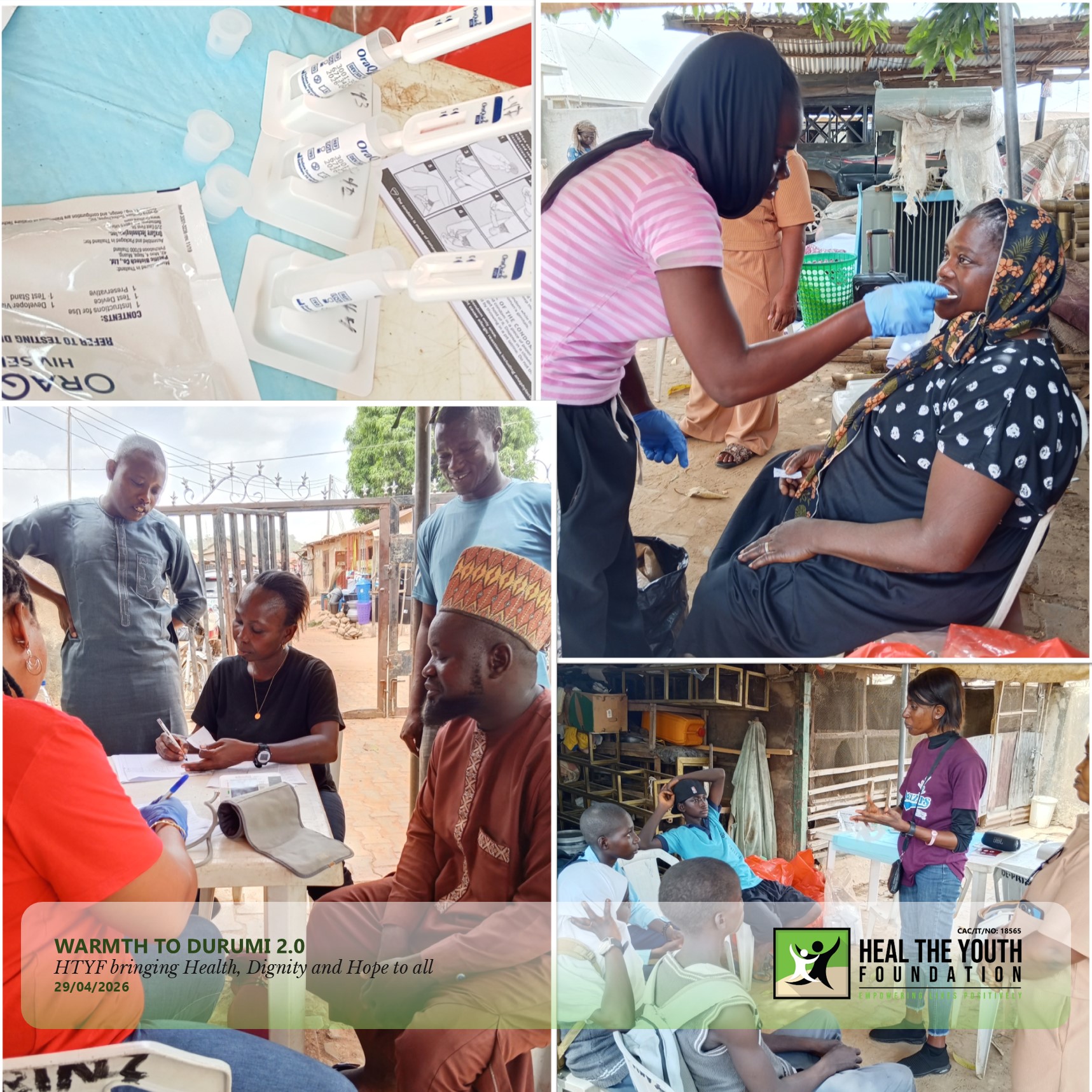 HTYF healthcare workers providing integrated healthcare outreach services in Durumi Community, Abuja